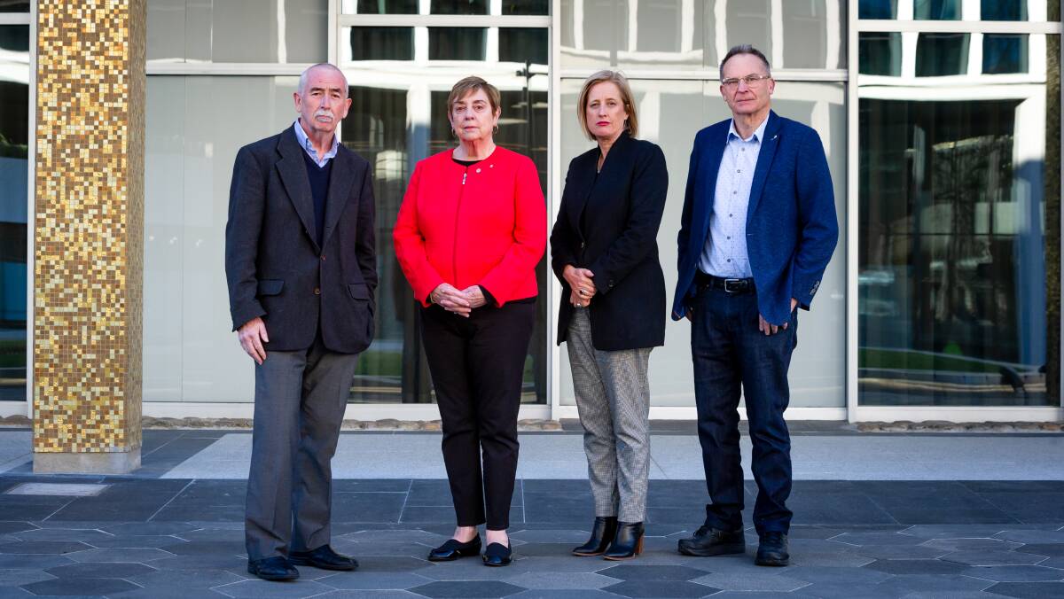 Former ACT chief ministers Gary Humphries, Rosemary Follett, Katy Gallagher and Jon Stanhope. Picture: Elesa Kurtz