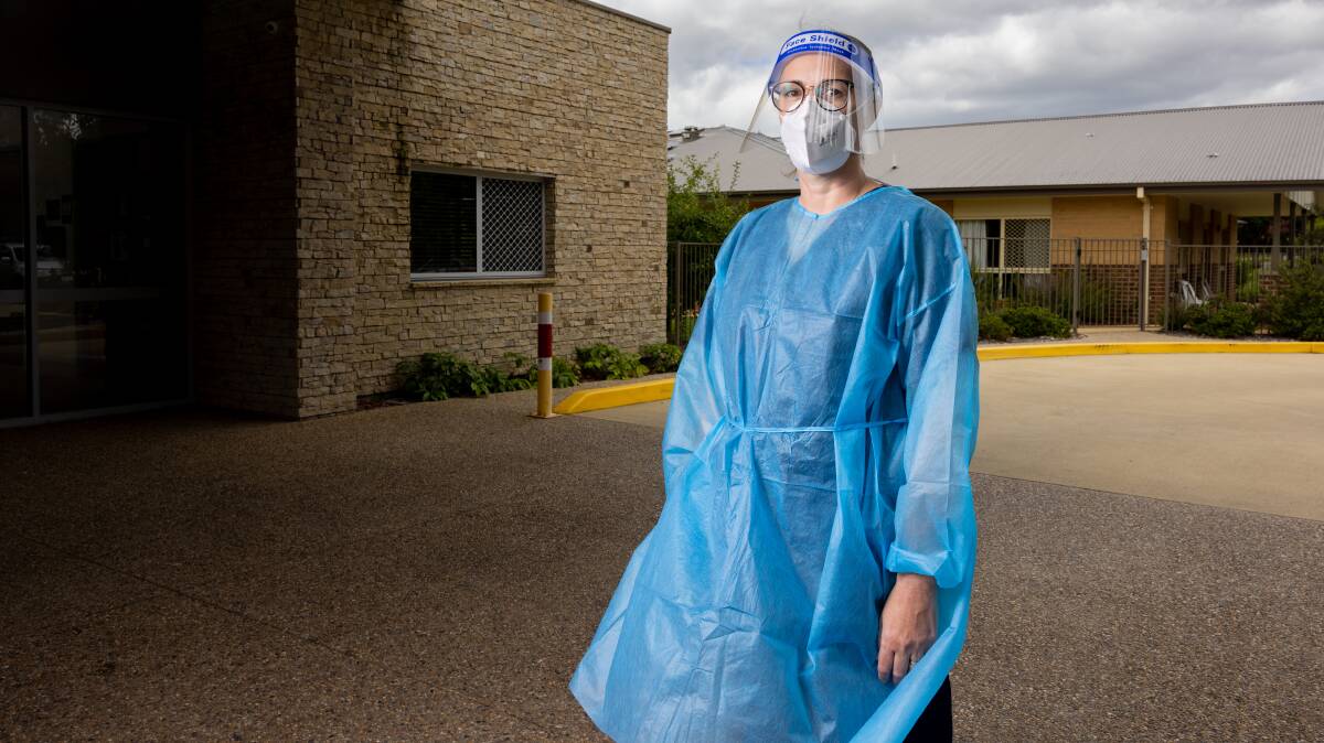 Warrigal Calwell general manager Loy Spratford in full protective equipment. Picture: Sitthixay Ditthavong