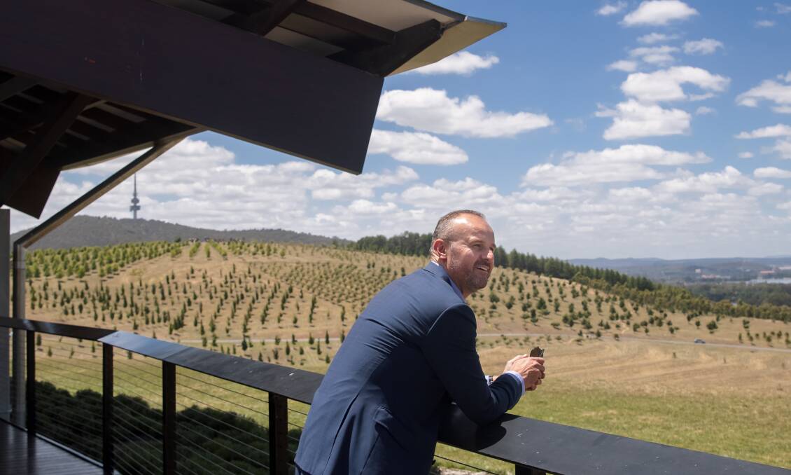 Chief Minister Andrew Barr at the National Arboretum. Picture: Sitthixay Ditthavong