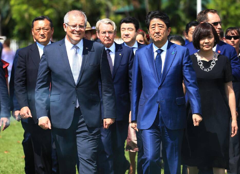 Former Prime Minister Scott Morrison says he is 'deeply distressed' at reports of Mr Abe's shooting. Picture: Facebook