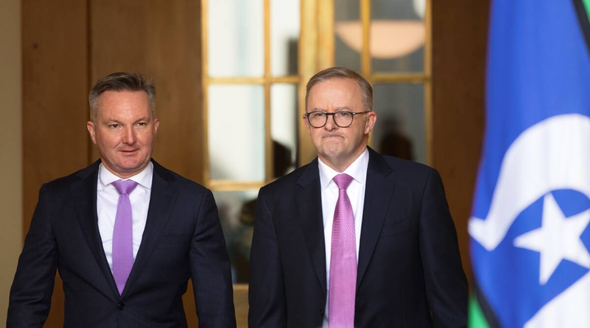 Climate Change and Energy Minister Chris Bowen and Prime Minister Anthony Albanese will be celebrating the passage of Labor's emissions targets bill. Picture by James Croucher