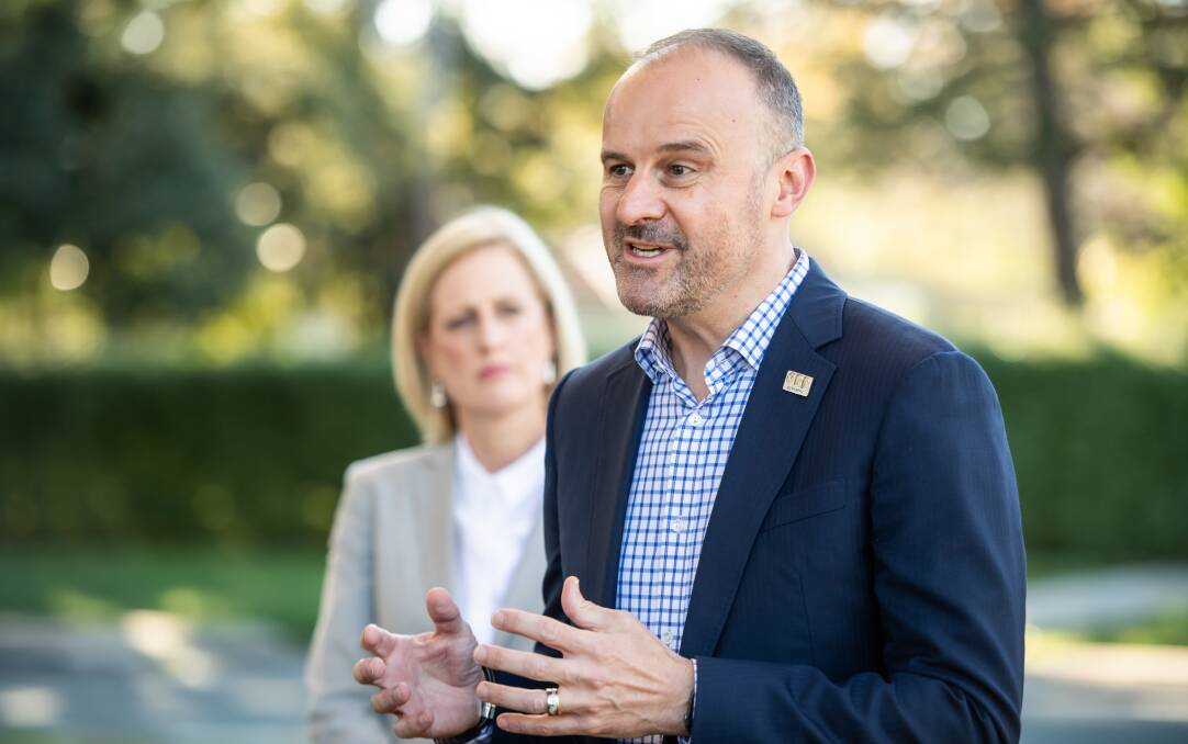Chief Minister Andrew Barr and Finance Minister Katy Gallagher held talks on Sunday about the upcoming ACT budget. Picture by Karleen Minney