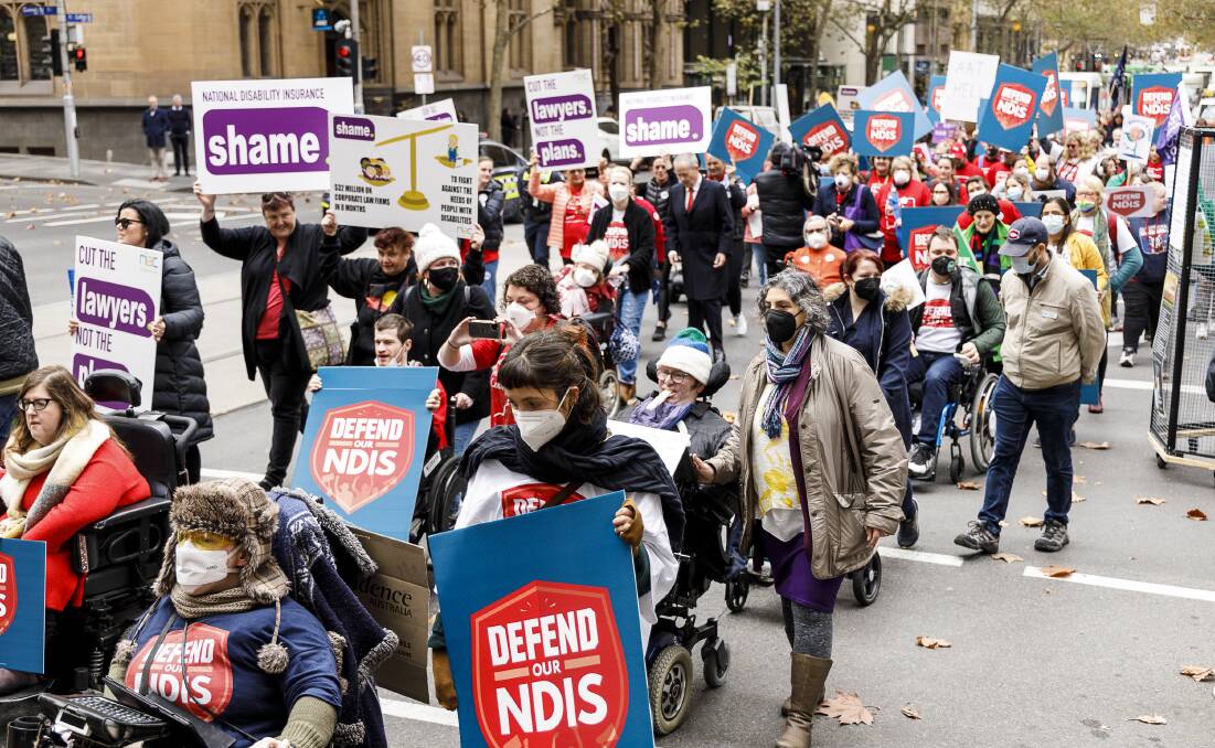 Every Australian Counts supporters at an NDIS campaign rally in Melbourne. Supplied picture