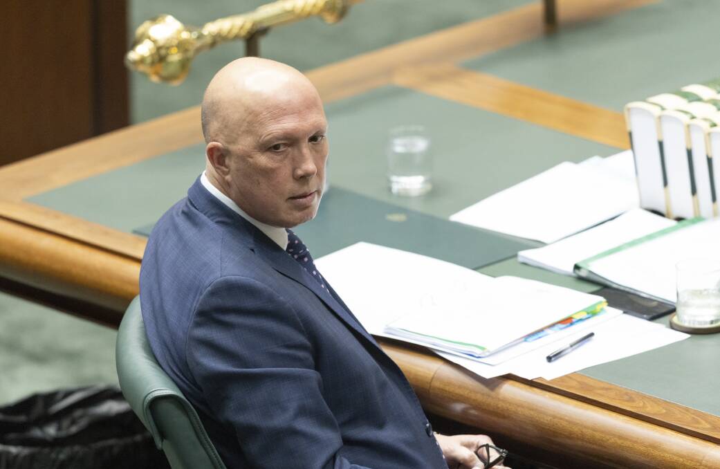 Opposition leader Peter Dutton said families would feel deceived after the new energy forecast put a key Labor election promise in grave doubt. Picture by Keegan Carroll 