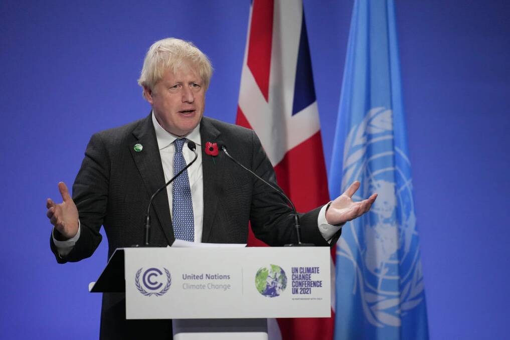 UK Prime Minister Boris Johnson wants world leaders to tackle stronger action on climate change. Picture: Getty Images 