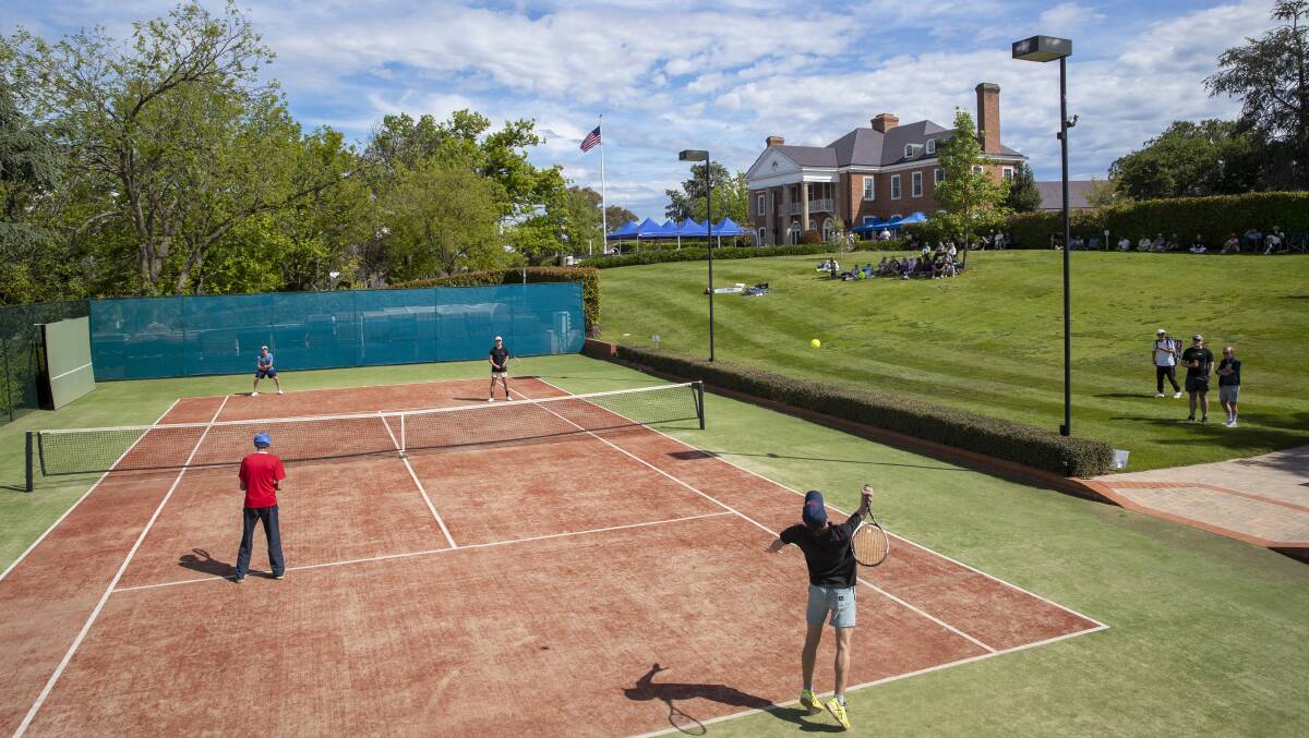 Canberra's diplomatic community gathered for its bi-annual tennis tournament this weekend. Picture by Keegan Carroll