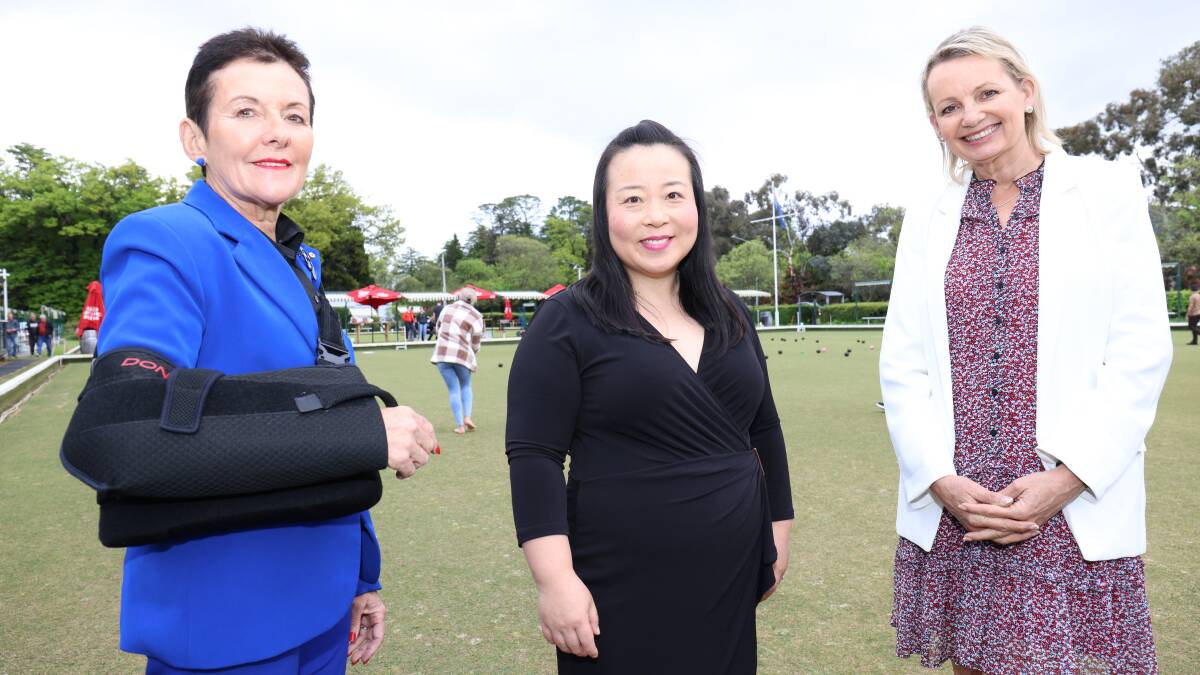 Kate Carnell, Elizabeth Lee and federal Liberal deputy leader Sussan Ley. Picture by James Croucher