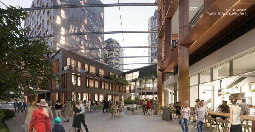 QIC's latest plan for the sites includes a piazza and large pedestrian space Picture: Buchan 