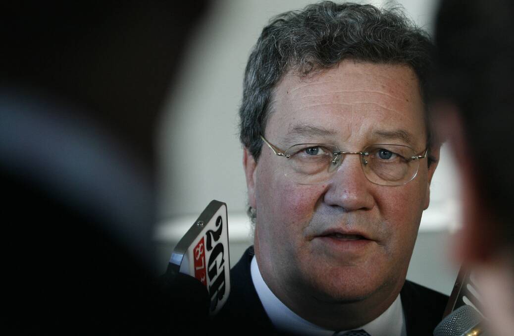 Former foreign affairs minister Alexander Downer at a press conference in Canberra in 2007. Picture: Andrew Sheargold