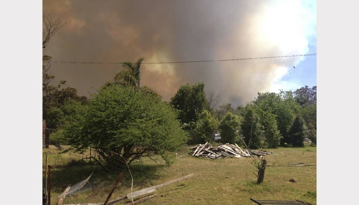Photos submitted by Illawarra Mercury journalist Peter Davis who lives in the Southern Highlands. Bushfire at Balmoral and Yanderra