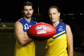 AFL Canberra players Matt Teasdale from Ainslie and Kate Greenacre from Eastlake Demons. Picture by Keegan Carroll