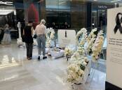 A memorial inside Westfield for victims of the deadly attack on April 13. Picture by Carla Mascarenhas