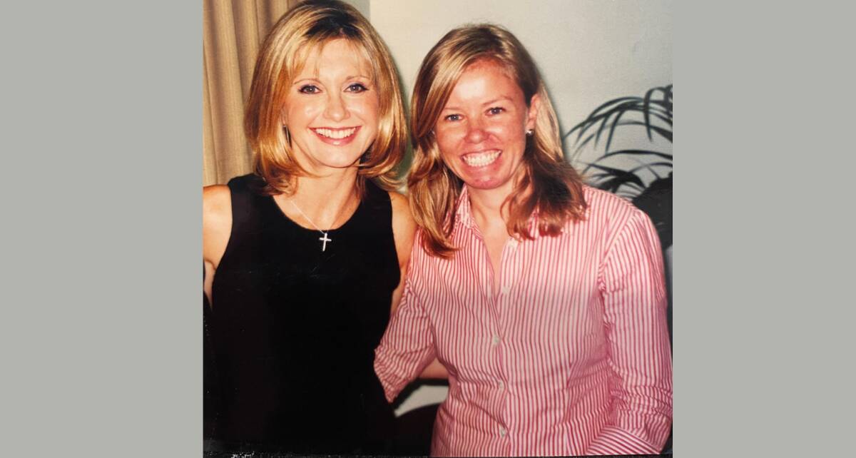 The author with Olivia Newton-John after her 2003 concert in Canberra. Picture: Supplied