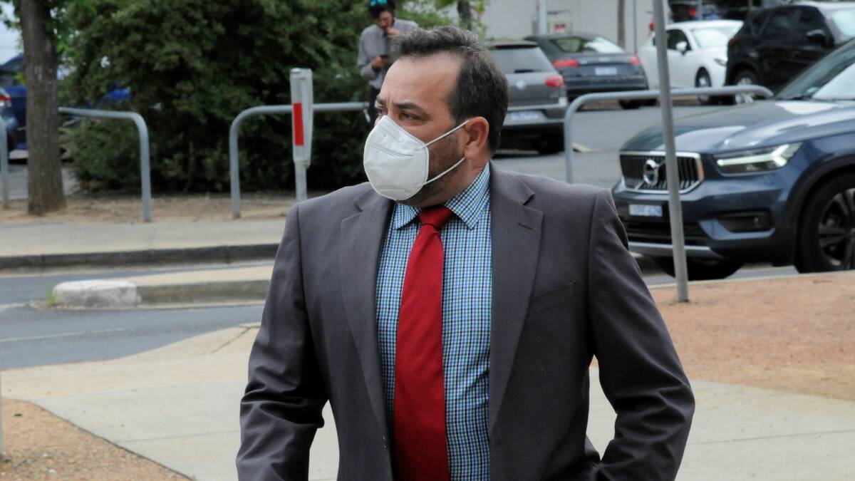 Tarek Elgayar arrives at the ACT Magistrates Court on Monday. Picture: Blake Foden
