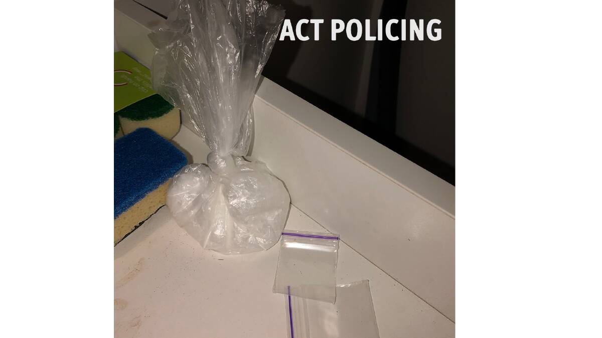 Suspected drugs seized during the search in Braddon. Picture: ACT Policing