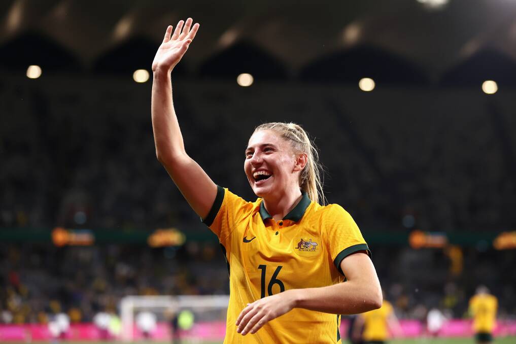 Remy Siemsen was a fan last time she set foot in Campbelltown Stadium to watch the Matildas, but on Saturday she was stepping onto the pitch to make her debut for Australia. Picture: Getty