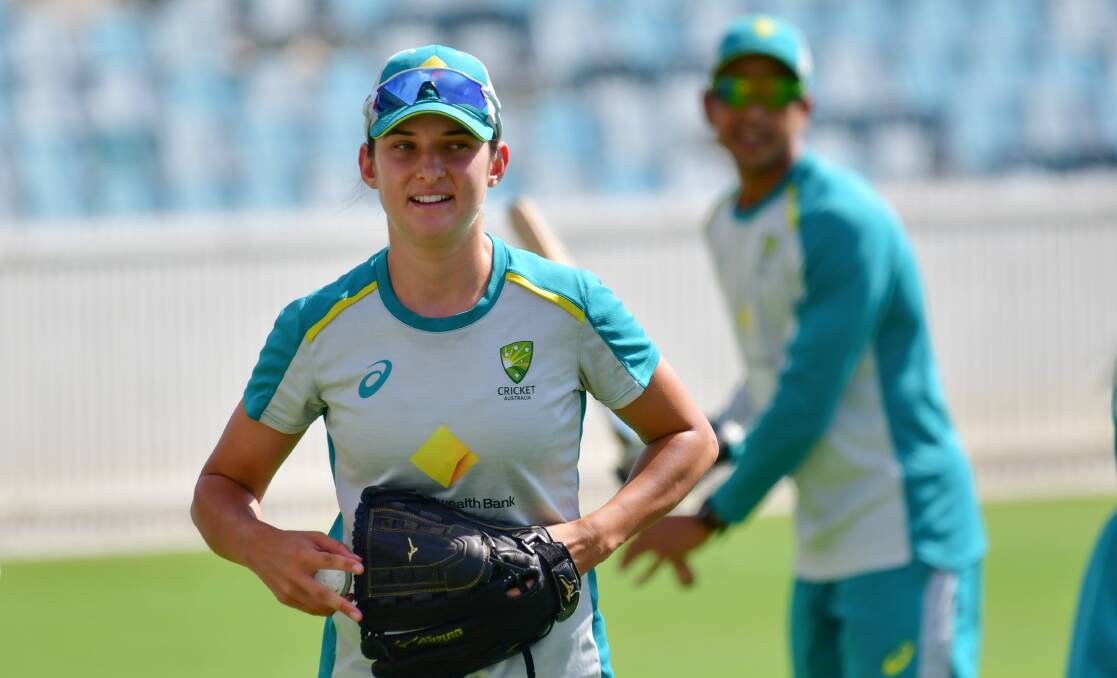 NSW speedster Stella Campbell has been rushed into Australia's Ashes squad ahead of this week's Manuka Oval Test. Picture: Elesa Kurtz