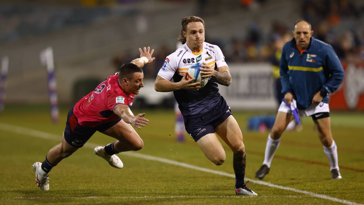 ACT Brumbies speedster Corey Toole quickly became a fan favourite last year. Picture by Keegan Carroll