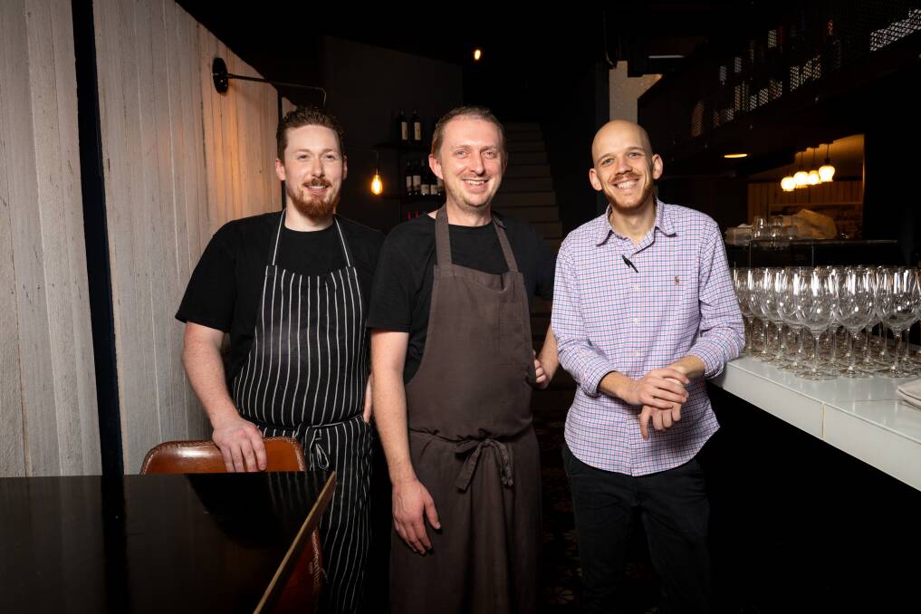 Head chef, David Wykes with owner, Dave Young and restaurant manager, Andrea Galdo. Picture by Elesa Kurtz