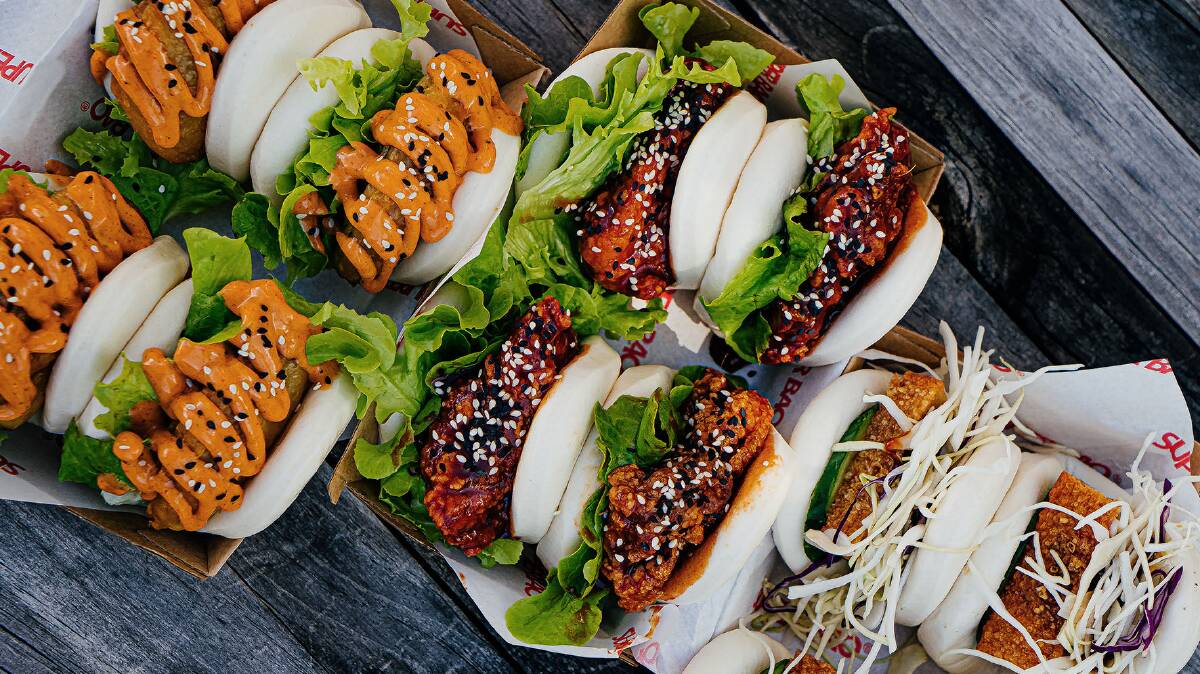 There are eight different baos including crispy pork and Korean fried chicken at Super Bao Woden. Picture: Supplied