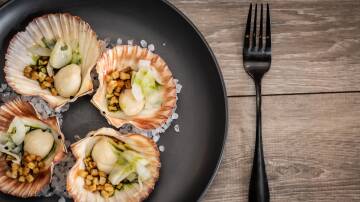 Scallop, potato crumble and pickled fennel. Picture: Karleen Minney 