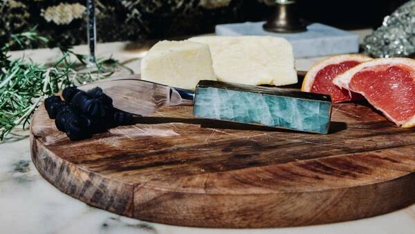 One of Greatfool's green fluorite cheese knives. Picture: Supplied
