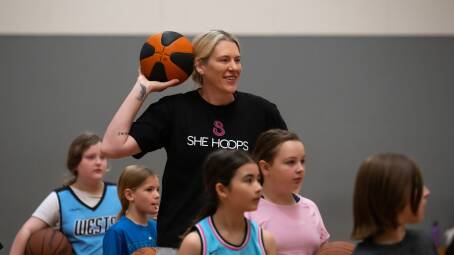 Lauren Jackson at the She Hoops camp at Tuggeranong on Wednesday. Picture by Elesa Kurtz