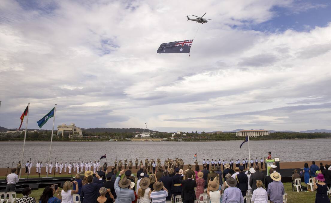 An Australia Day ceremony at Rond Terrace in 2021. Picture: Keegan Carroll