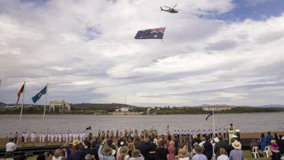 An Australia Day ceremony at Rond Terrace in 2021. Picture: Keegan Carroll